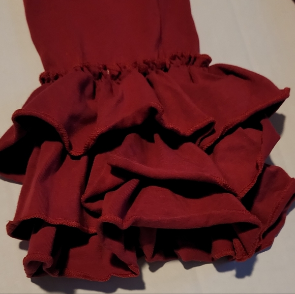 Size 6 Girl's Christmas Red Triple-Ruffle Icing Leggings - Picture 2 of 2